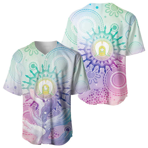 Aussie NAIDOC Week Baseball Jersey Pastel Aboriginal Dot Art