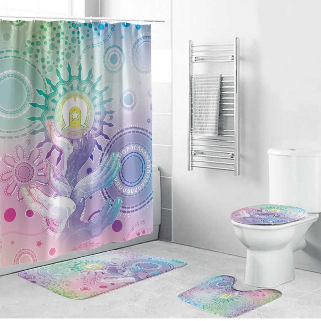 Aussie NAIDOC Week Bathroom Set Pastel Aboriginal Dot Art