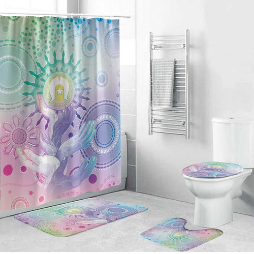 Aussie NAIDOC Week Bathroom Set Pastel Aboriginal Dot Art