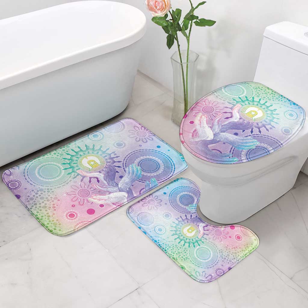 Aussie NAIDOC Week Bathroom Set Pastel Aboriginal Dot Art