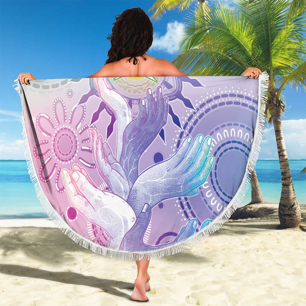 Aussie NAIDOC Week Beach Blanket Pastel Aboriginal Dot Art