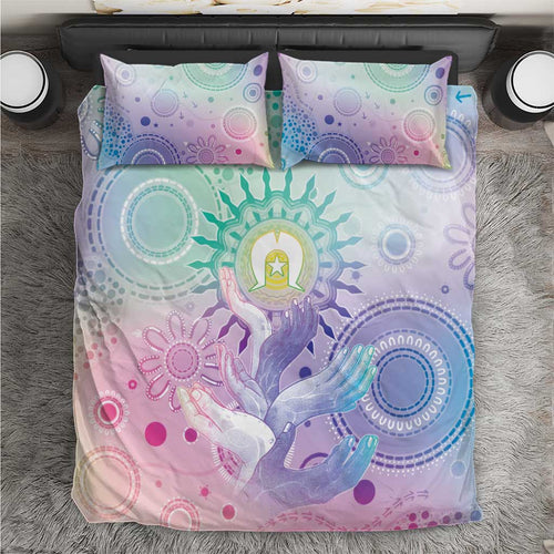 Aussie NAIDOC Week Bedding Set Pastel Aboriginal Dot Art