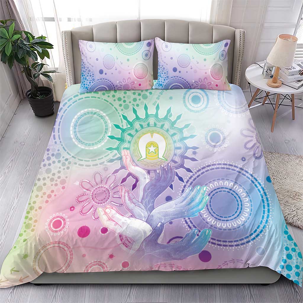 Aussie NAIDOC Week Bedding Set Pastel Aboriginal Dot Art