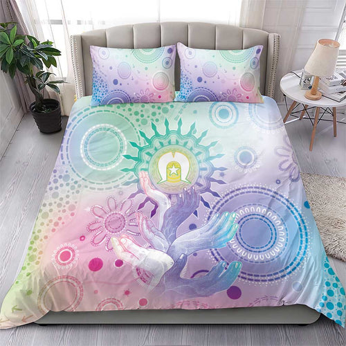 Aussie NAIDOC Week Bedding Set Pastel Aboriginal Dot Art