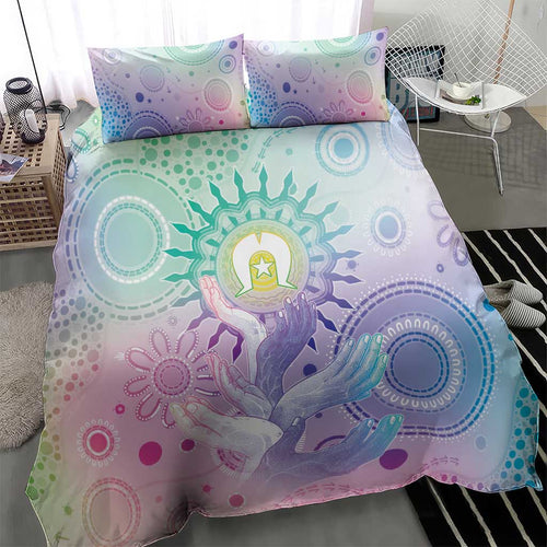 Aussie NAIDOC Week Bedding Set Pastel Aboriginal Dot Art