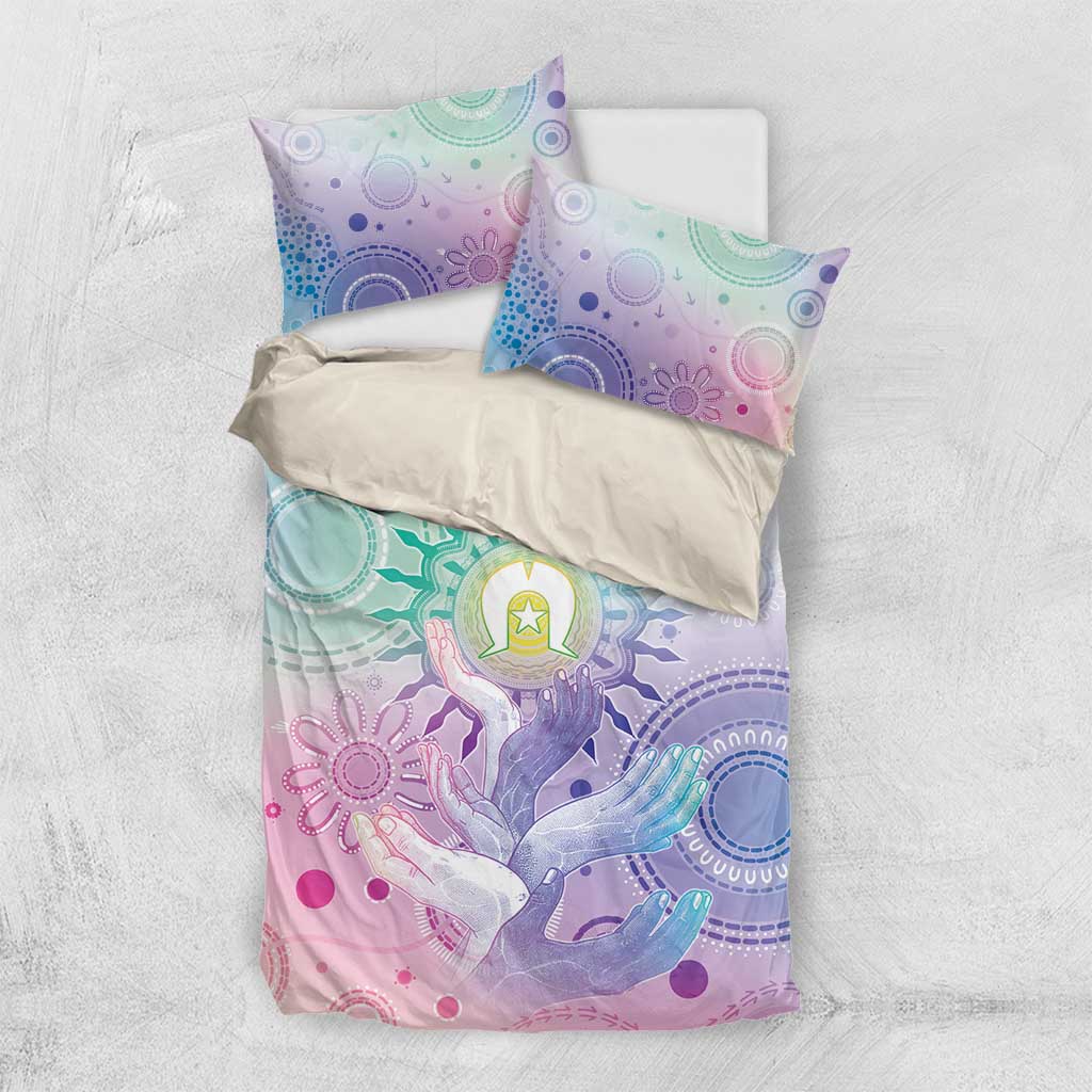 Aussie NAIDOC Week Bedding Set Pastel Aboriginal Dot Art