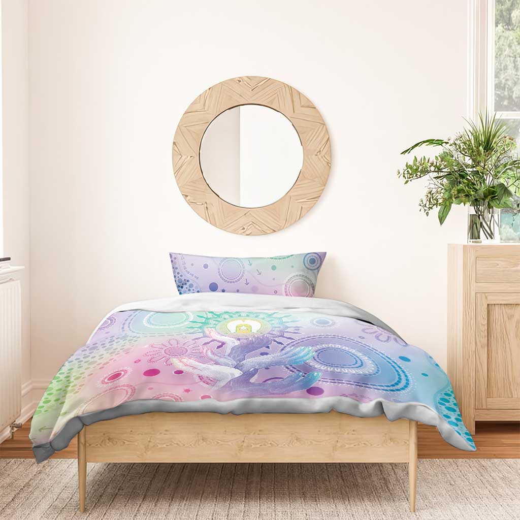 Aussie NAIDOC Week Bedding Set Pastel Aboriginal Dot Art