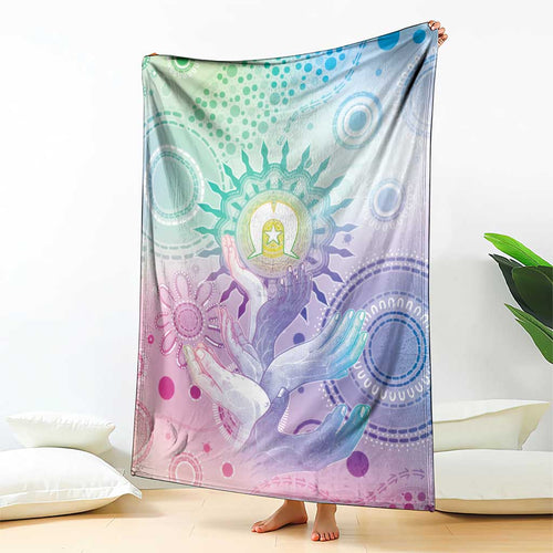 Aussie NAIDOC Week Blanket Pastel Aboriginal Dot Art