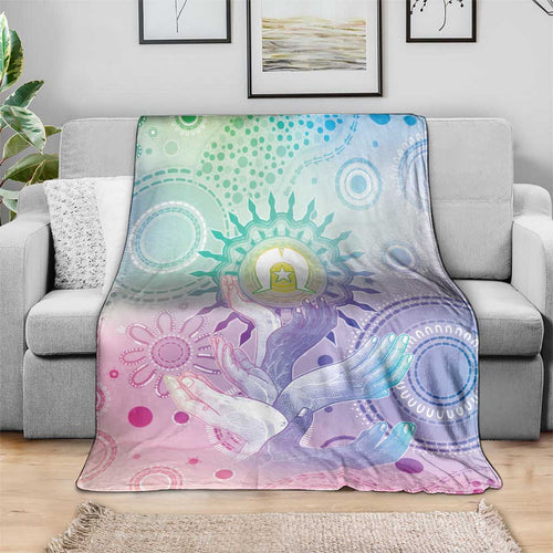 Aussie NAIDOC Week Blanket Pastel Aboriginal Dot Art