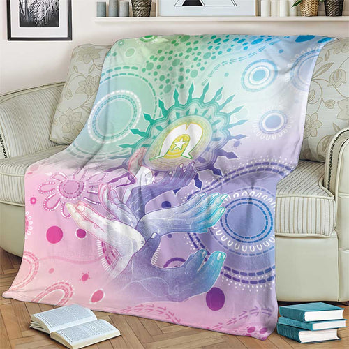Aussie NAIDOC Week Blanket Pastel Aboriginal Dot Art