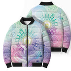 Aussie NAIDOC Week Bomber Puffer Jacket Pastel Aboriginal Dot Art