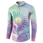 Aussie NAIDOC Week Button Sweatshirt Pastel Aboriginal Dot Art