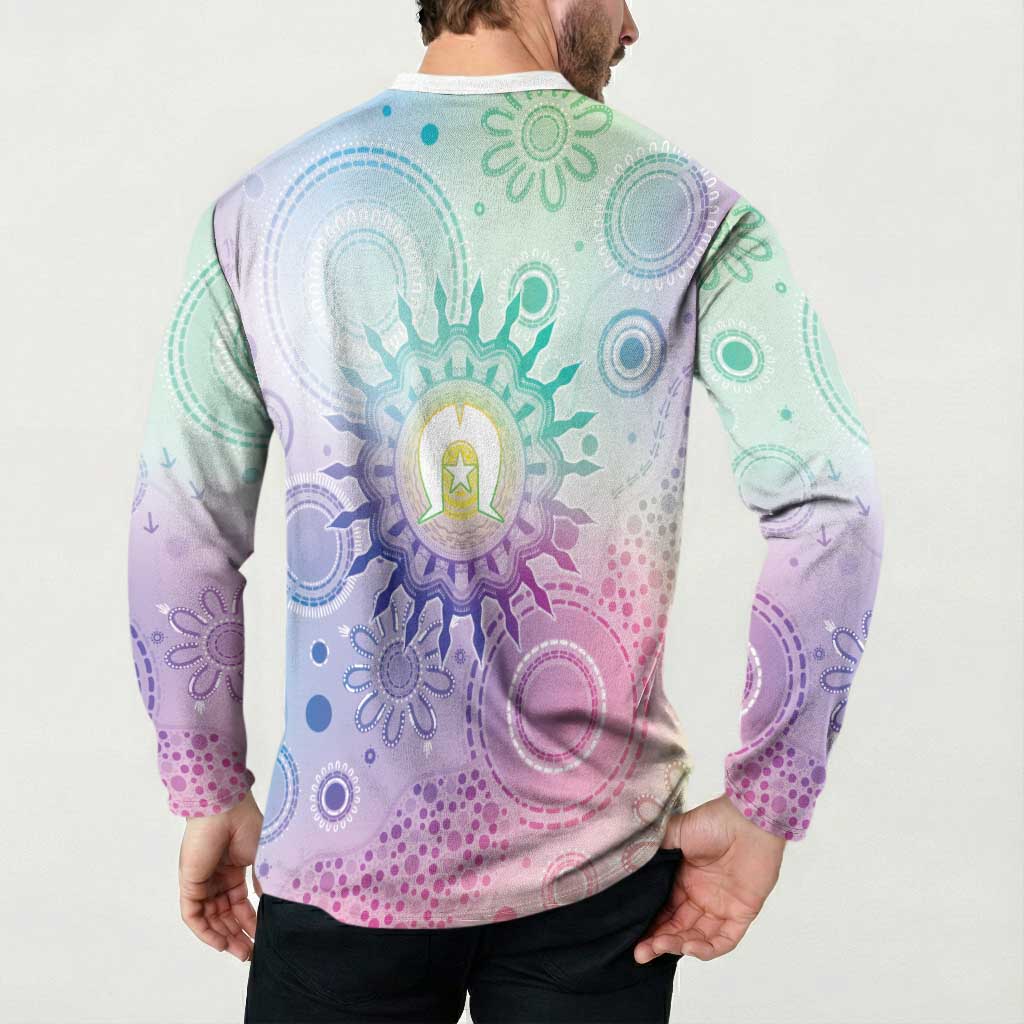 Aussie NAIDOC Week Button Sweatshirt Pastel Aboriginal Dot Art
