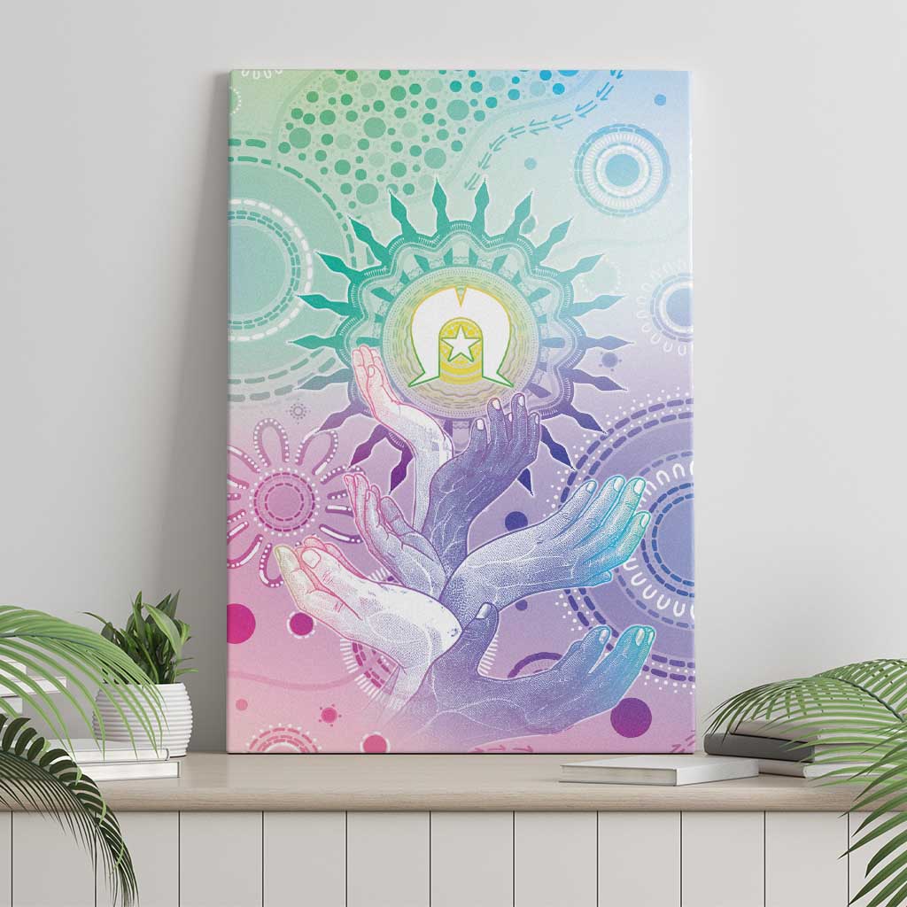 Aussie NAIDOC Week Canvas Wall Art Pastel Aboriginal Dot Art