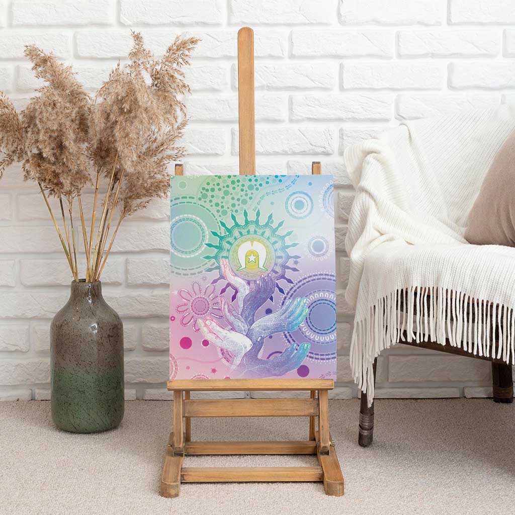 Aussie NAIDOC Week Canvas Wall Art Pastel Aboriginal Dot Art
