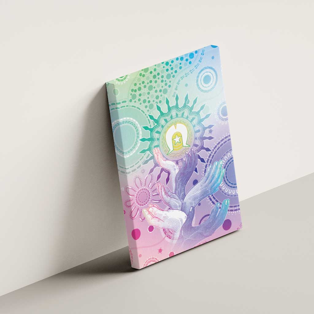 Aussie NAIDOC Week Canvas Wall Art Pastel Aboriginal Dot Art