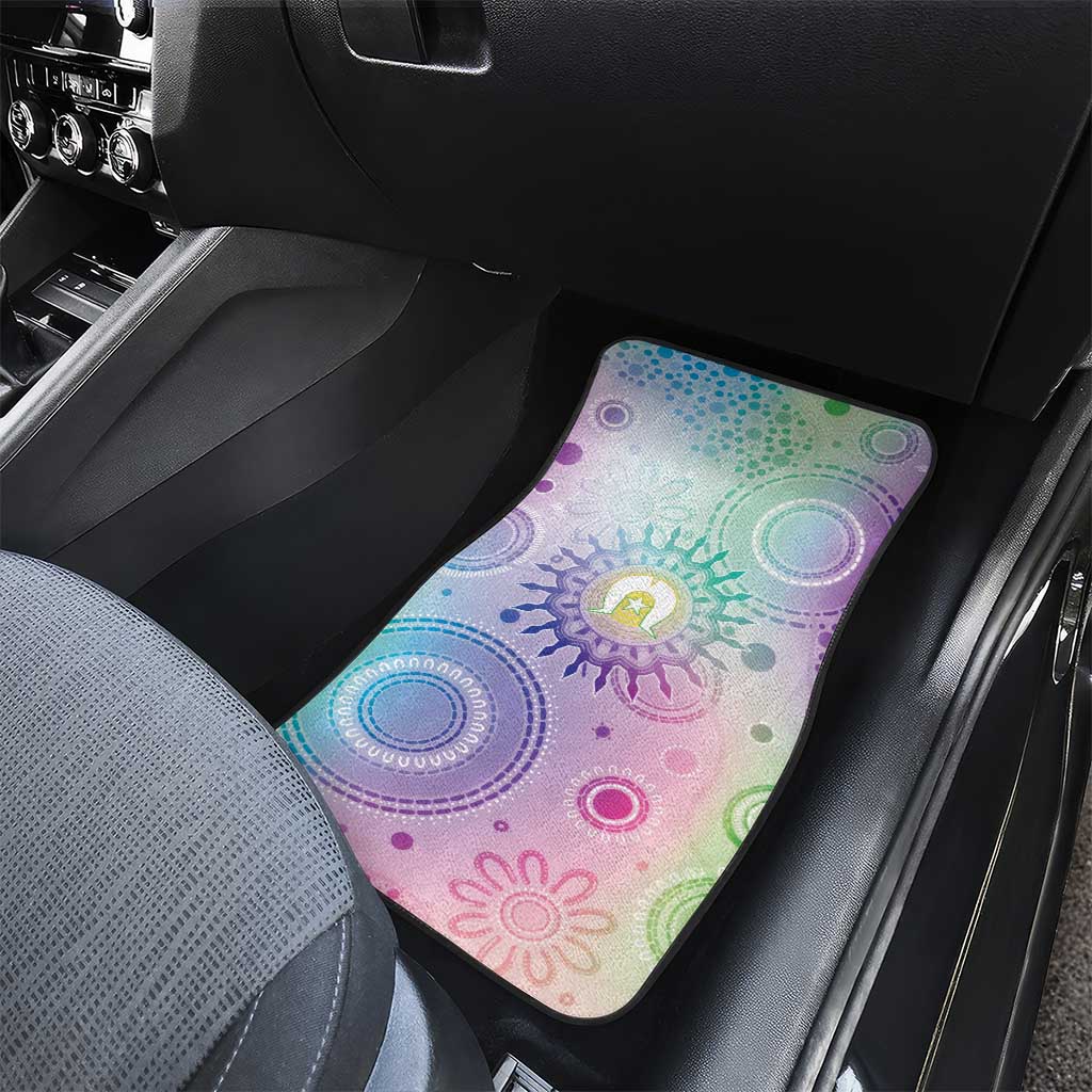 Aussie NAIDOC Week Car Mats Pastel Aboriginal Dot Art