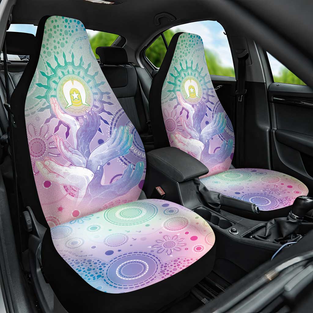Aussie NAIDOC Week Car Seat Cover Pastel Aboriginal Dot Art