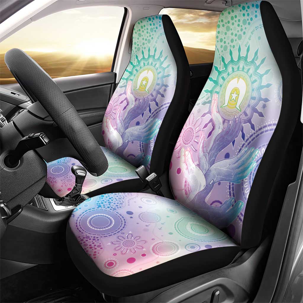 Aussie NAIDOC Week Car Seat Cover Pastel Aboriginal Dot Art
