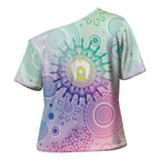 Aussie NAIDOC Week Cross Shoulder Shirt Pastel Aboriginal Dot Art