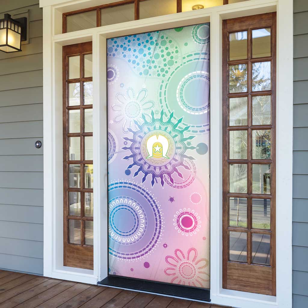 Aussie NAIDOC Week Door Cover Pastel Aboriginal Dot Art