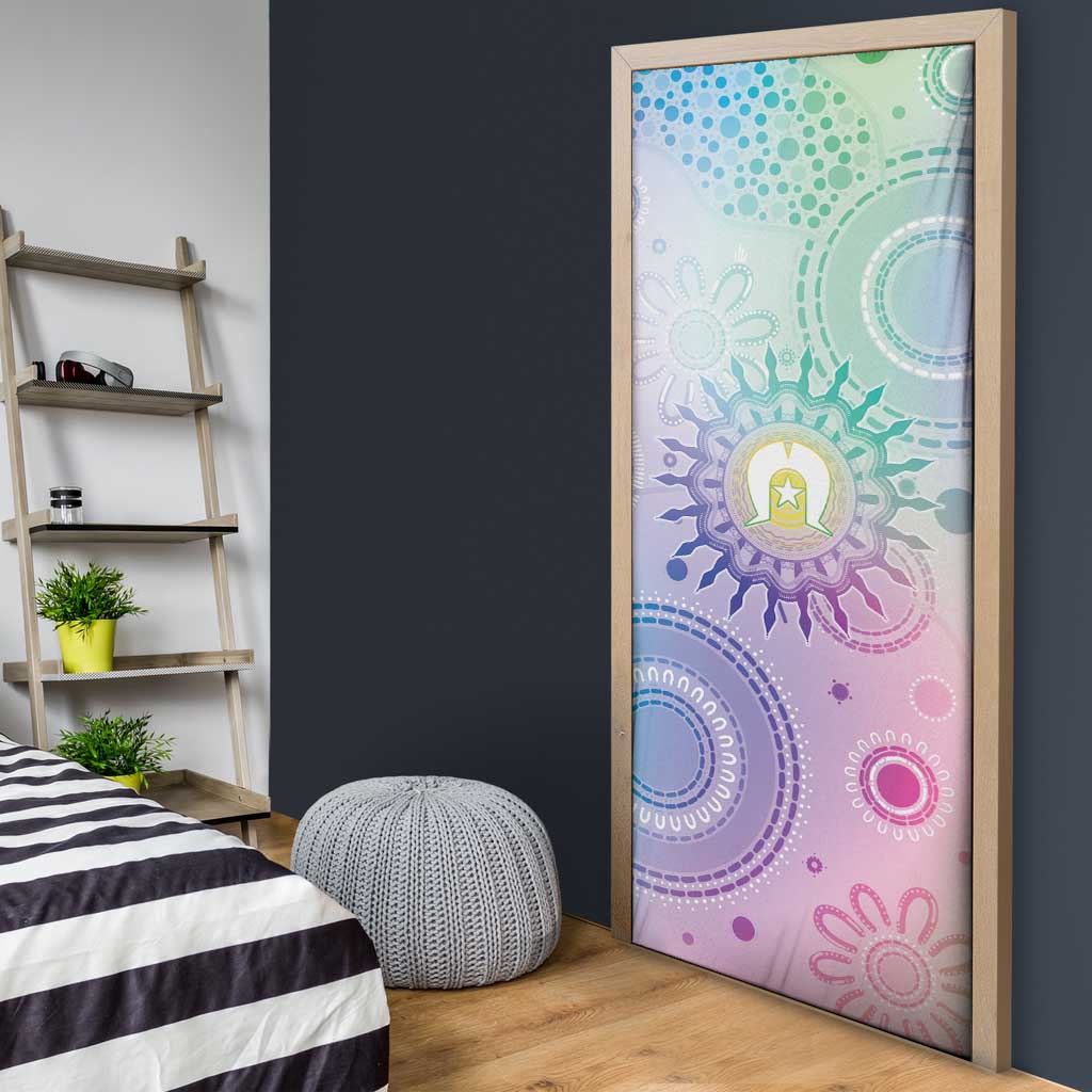 Aussie NAIDOC Week Door Cover Pastel Aboriginal Dot Art