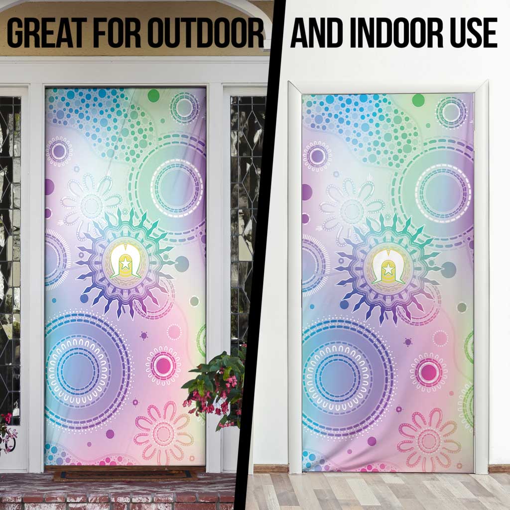 Aussie NAIDOC Week Door Cover Pastel Aboriginal Dot Art