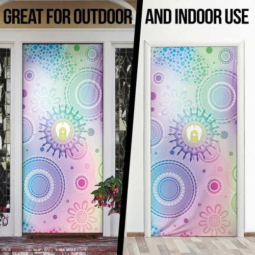 Aussie NAIDOC Week Door Cover Pastel Aboriginal Dot Art