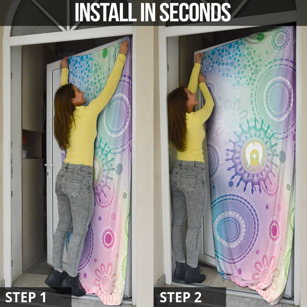 Aussie NAIDOC Week Door Cover Pastel Aboriginal Dot Art