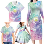 Aussie NAIDOC Week Family Matching Long Sleeve Bodycon Dress and Hawaiian Shirt Pastel Aboriginal Dot Art