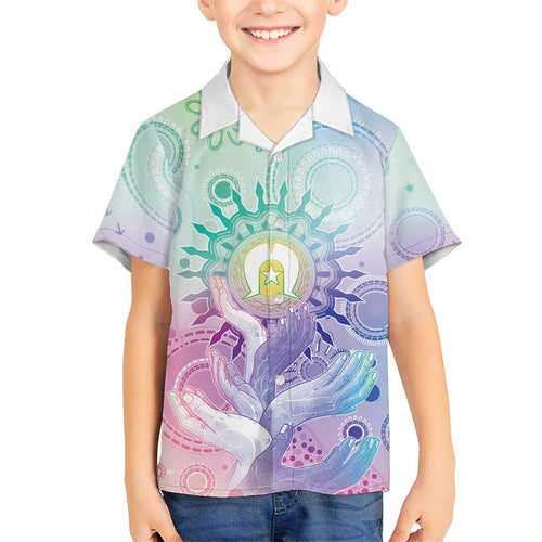 Aussie NAIDOC Week Family Matching Mermaid Dress and Hawaiian Shirt Pastel Aboriginal Dot Art