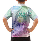Aussie NAIDOC Week Family Matching Off Shoulder Short Dress and Hawaiian Shirt Pastel Aboriginal Dot Art
