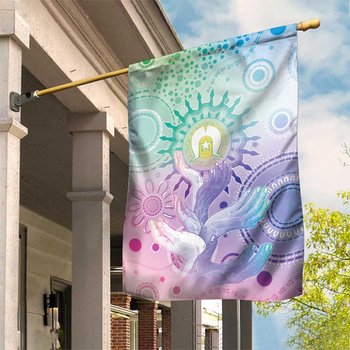 Aussie NAIDOC Week Garden Flag Pastel Aboriginal Dot Art