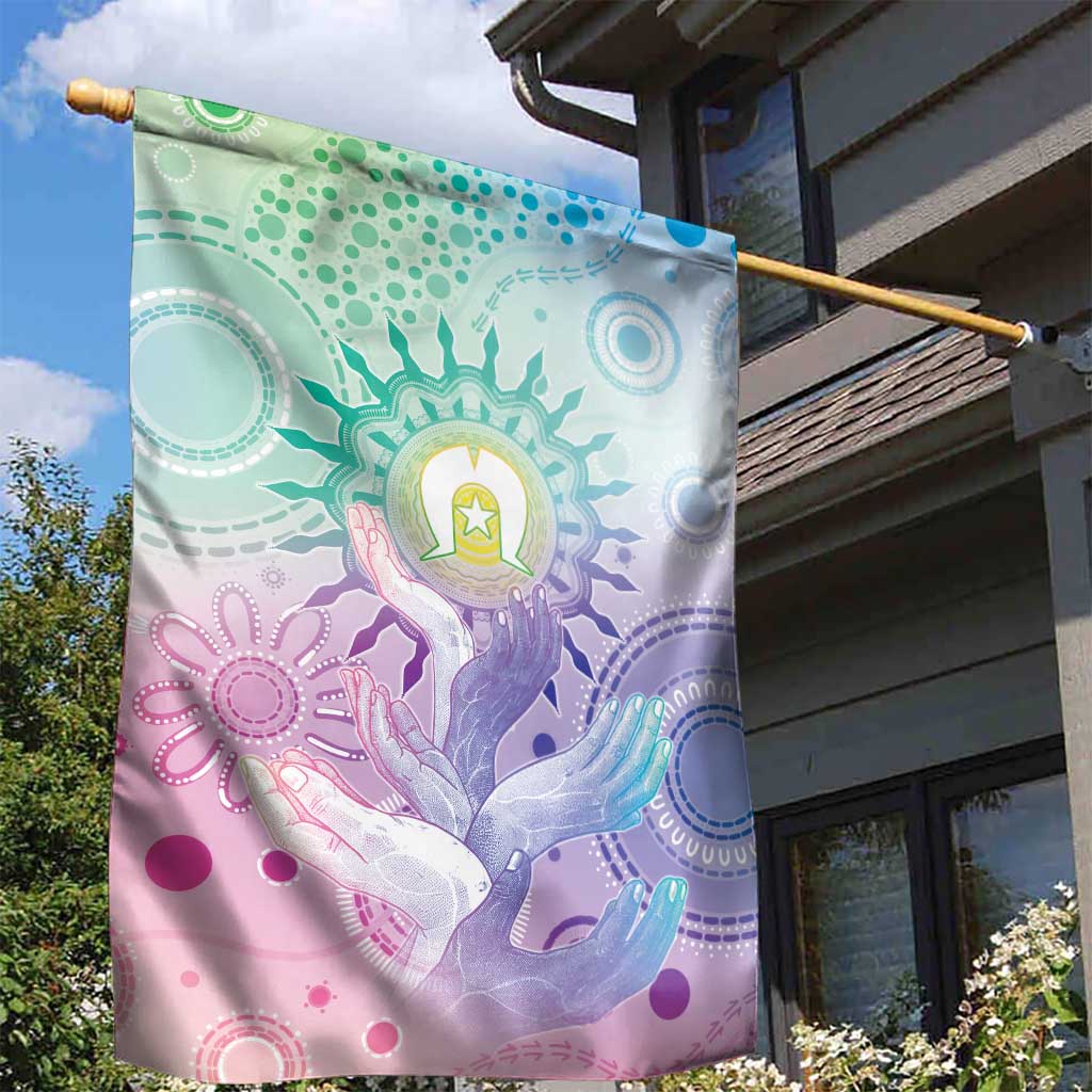 Aussie NAIDOC Week Garden Flag Pastel Aboriginal Dot Art