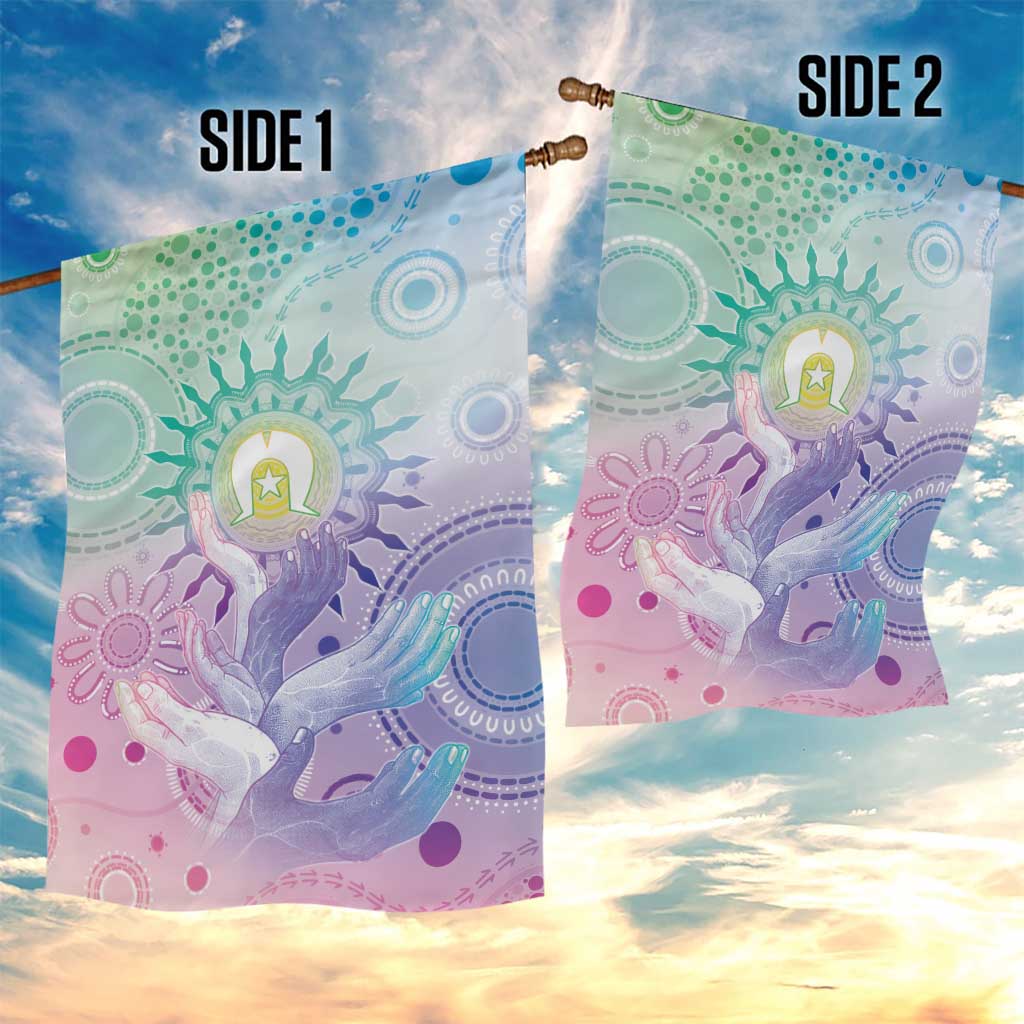 Aussie NAIDOC Week Garden Flag Pastel Aboriginal Dot Art