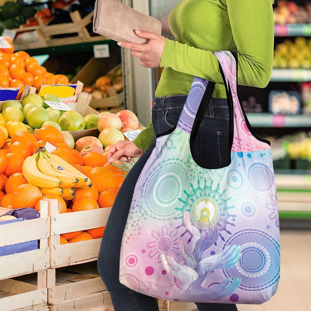 Aussie NAIDOC Week Grocery Bag Pastel Aboriginal Dot Art