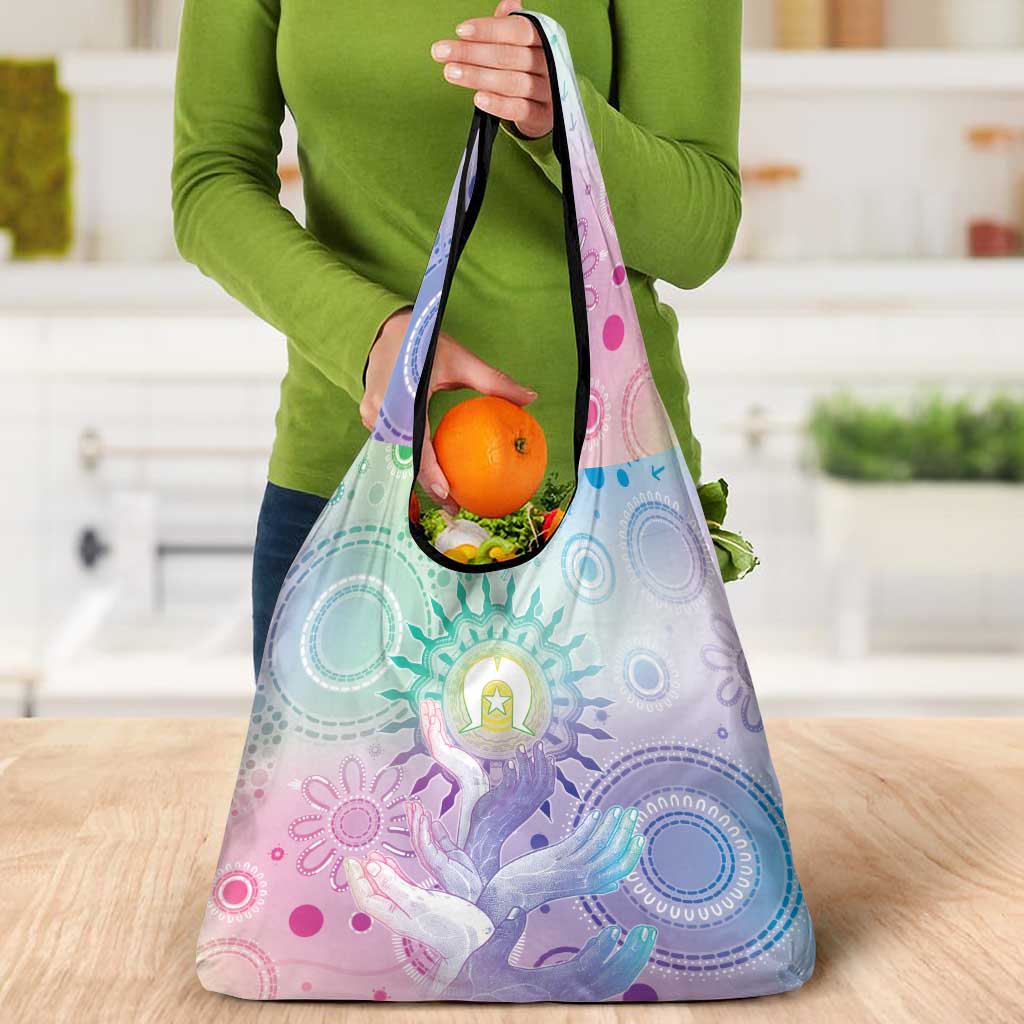 Aussie NAIDOC Week Grocery Bag Pastel Aboriginal Dot Art