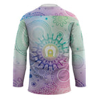 Aussie NAIDOC Week Hockey Jersey Pastel Aboriginal Dot Art