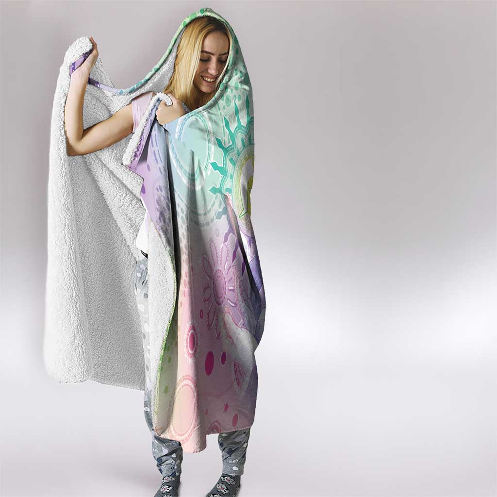 Aussie NAIDOC Week Hooded Blanket Pastel Aboriginal Dot Art