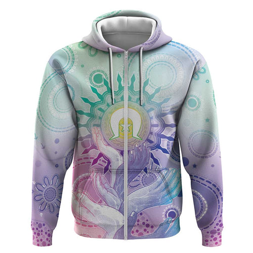 Aussie NAIDOC Week Hoodie Pastel Aboriginal Dot Art