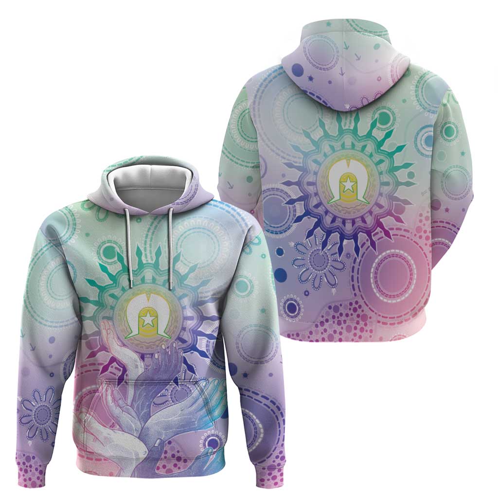 Aussie NAIDOC Week Hoodie Pastel Aboriginal Dot Art
