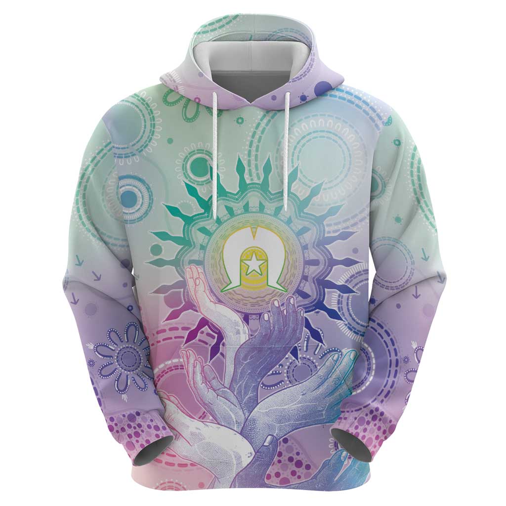 Aussie NAIDOC Week Hoodie Pastel Aboriginal Dot Art