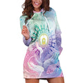Aussie NAIDOC Week Hoodie Dress Pastel Aboriginal Dot Art