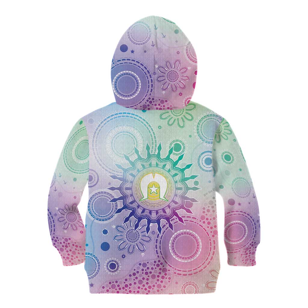 Aussie NAIDOC Week Kid Hoodie Pastel Aboriginal Dot Art