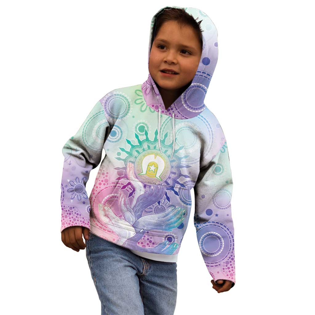 Aussie NAIDOC Week Kid Hoodie Pastel Aboriginal Dot Art