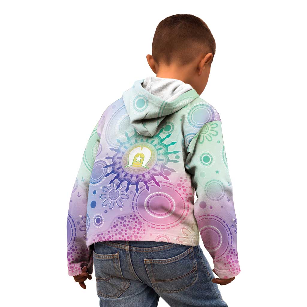 Aussie NAIDOC Week Kid Hoodie Pastel Aboriginal Dot Art