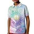 Aussie NAIDOC Week Kid Polo Shirt Pastel Aboriginal Dot Art