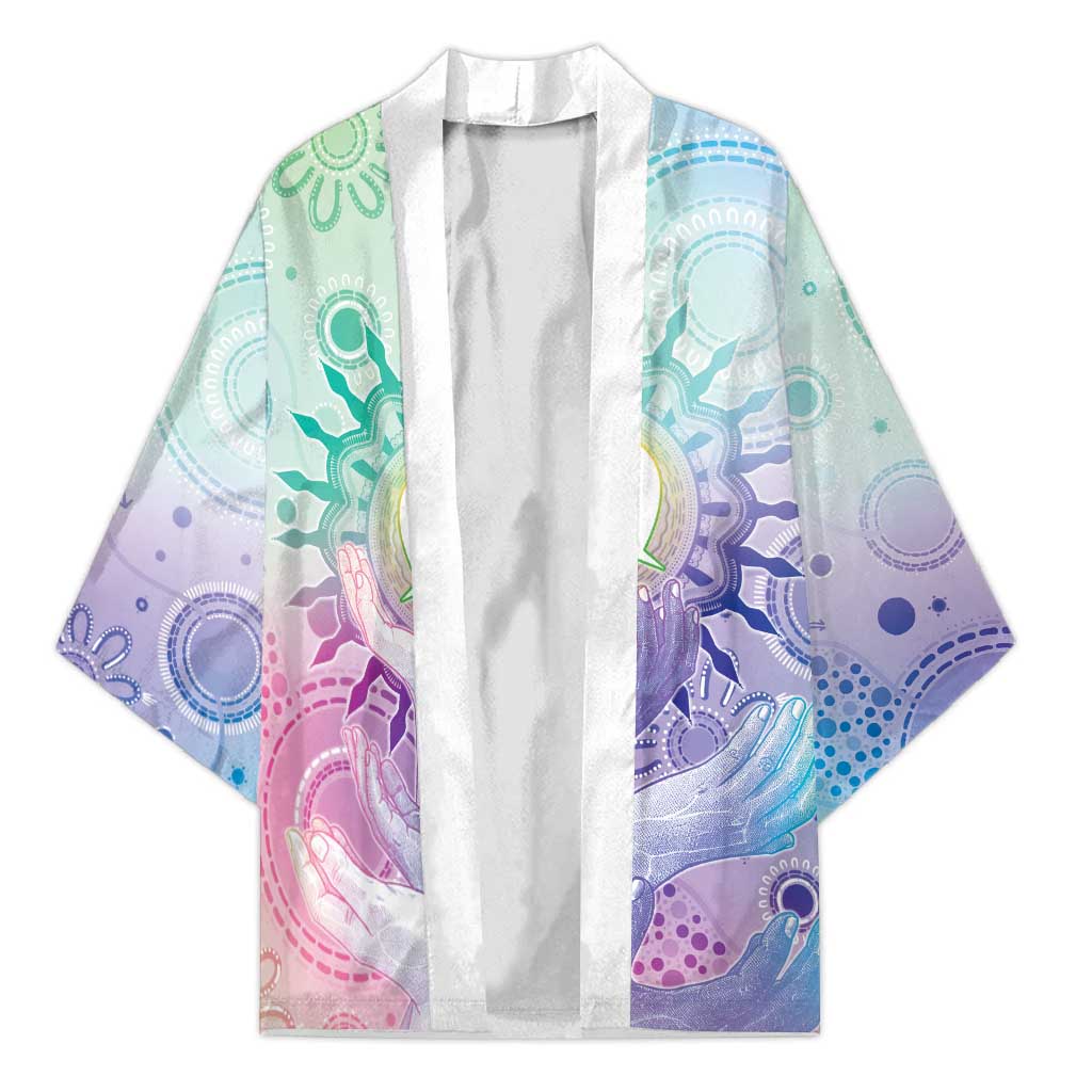 Aussie NAIDOC Week Kimono Pastel Aboriginal Dot Art