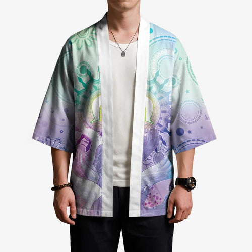 Aussie NAIDOC Week Kimono Pastel Aboriginal Dot Art