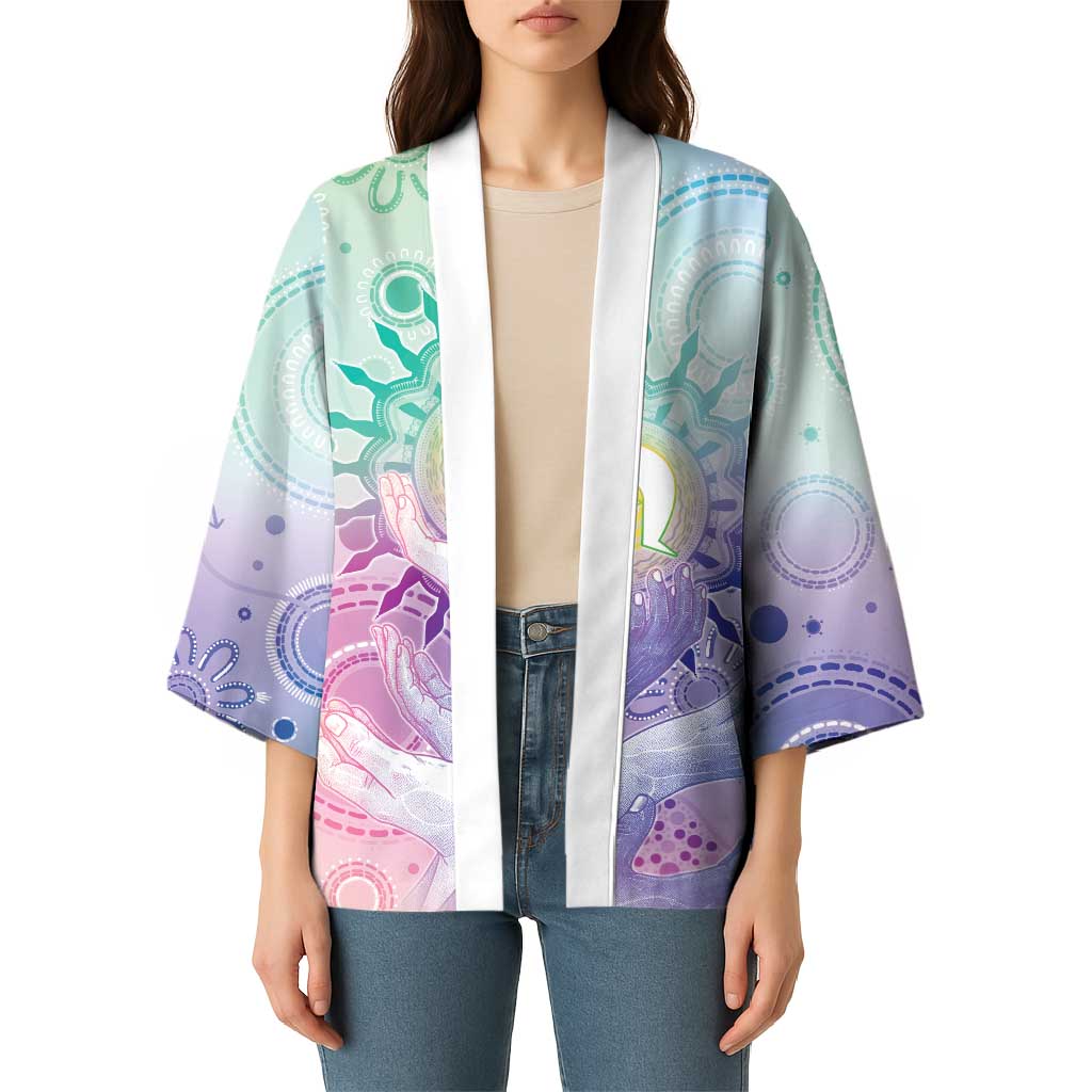 Aussie NAIDOC Week Kimono Pastel Aboriginal Dot Art